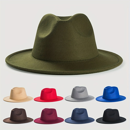 Gradient Sunshade Wide Brim Fedora Hat for Party Meeting