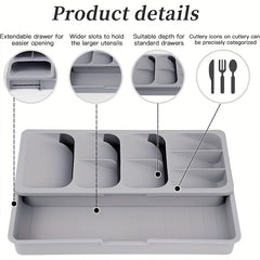 Double Layer Cutlery and Utensil Tray Organizer