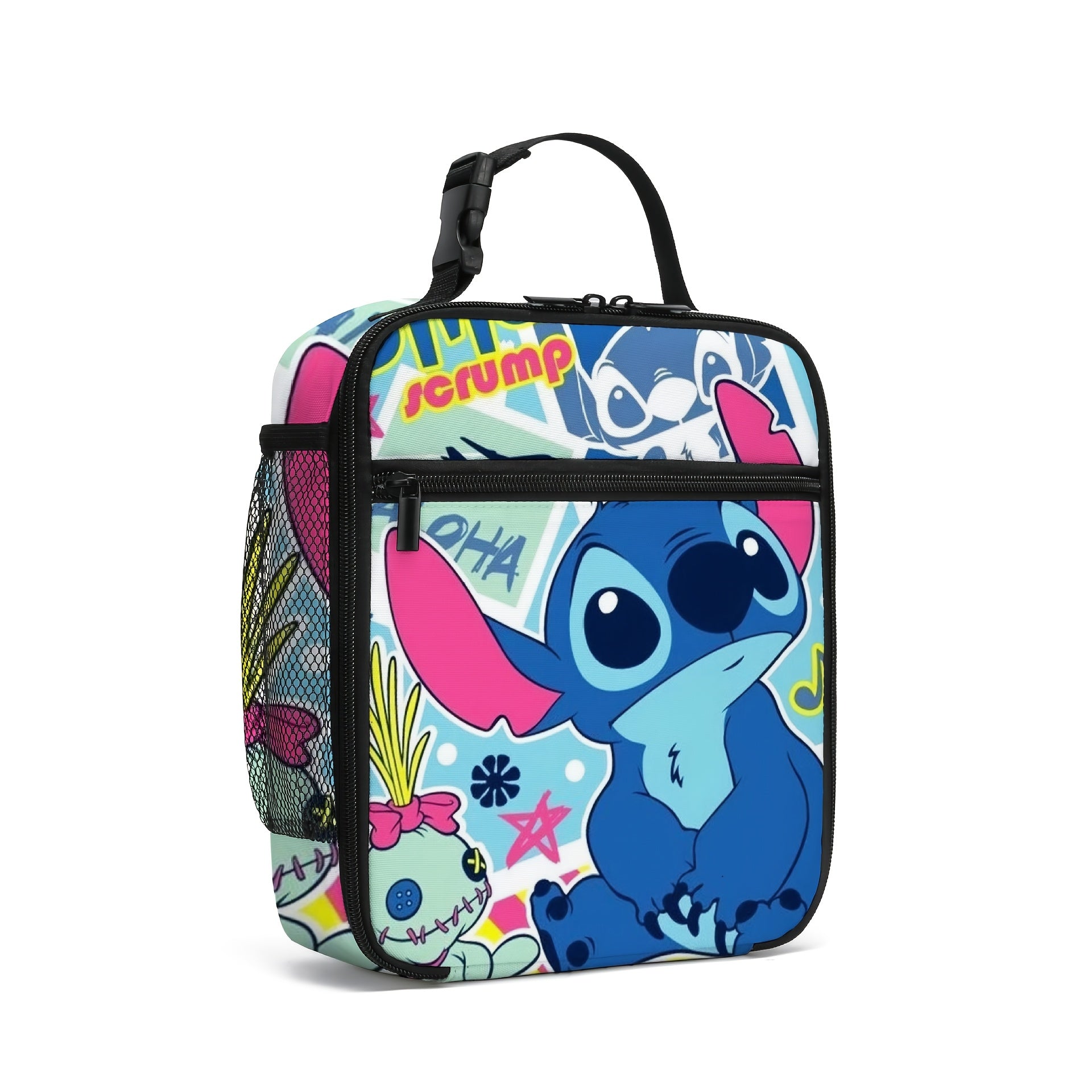 Stitch Insulated Lunch Bag - Portable Lunch Box for School Work Picnics Travel
