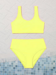 Girl's Bikini Set Tank Top & Briefs Swimsuit Quick Drying Stretchy Bathing Suit