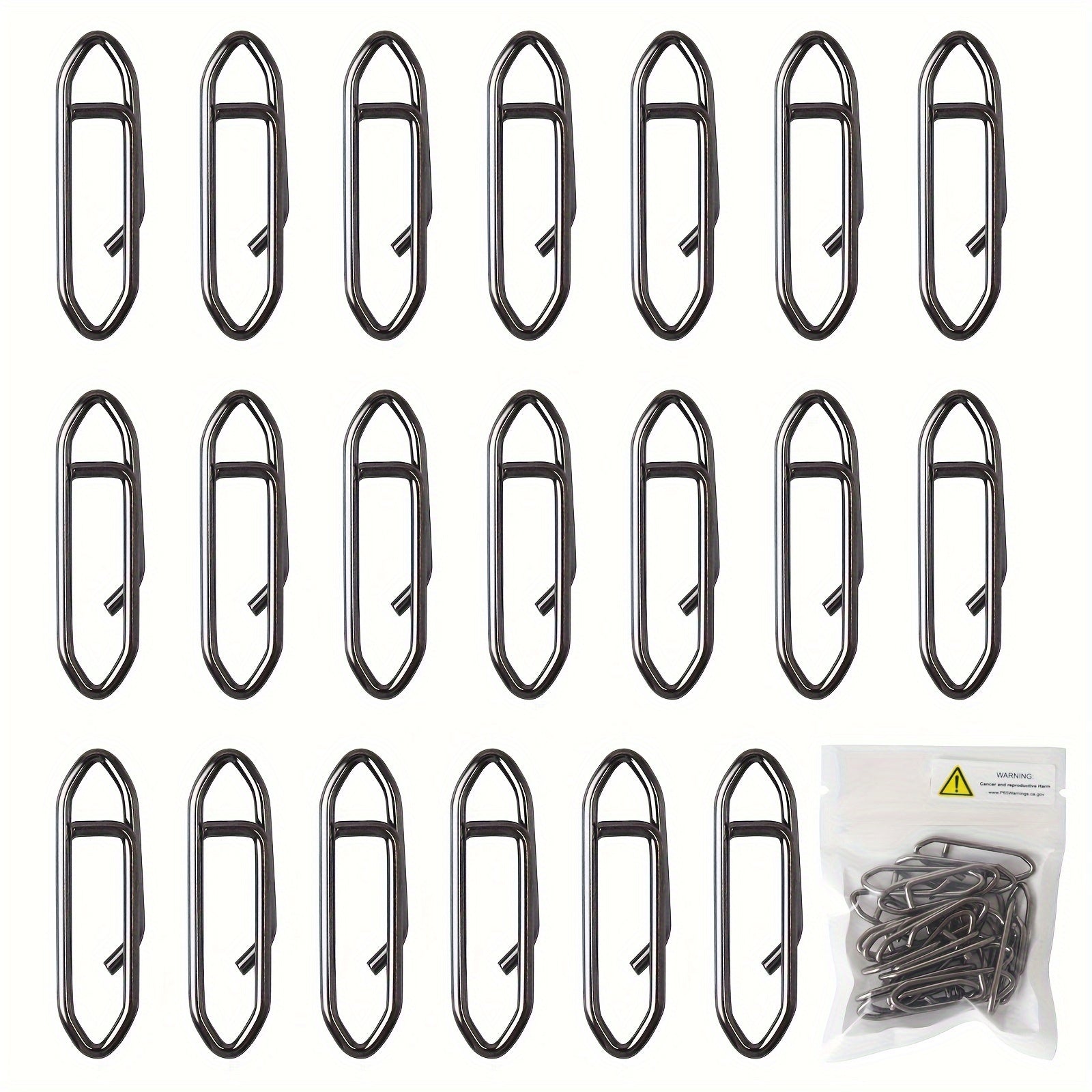 20pcs Stainless Steel Fishing Snap Clip Quick Lure Connector Accessories