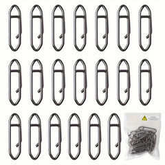 20pcs Stainless Steel Fishing Snap Clip Quick Lure Connector Accessories