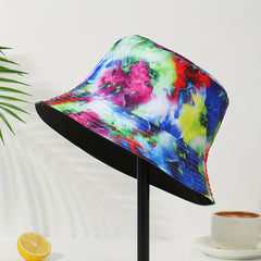Tie Dye Print Bucket Hat Foldable Fisherman Cap