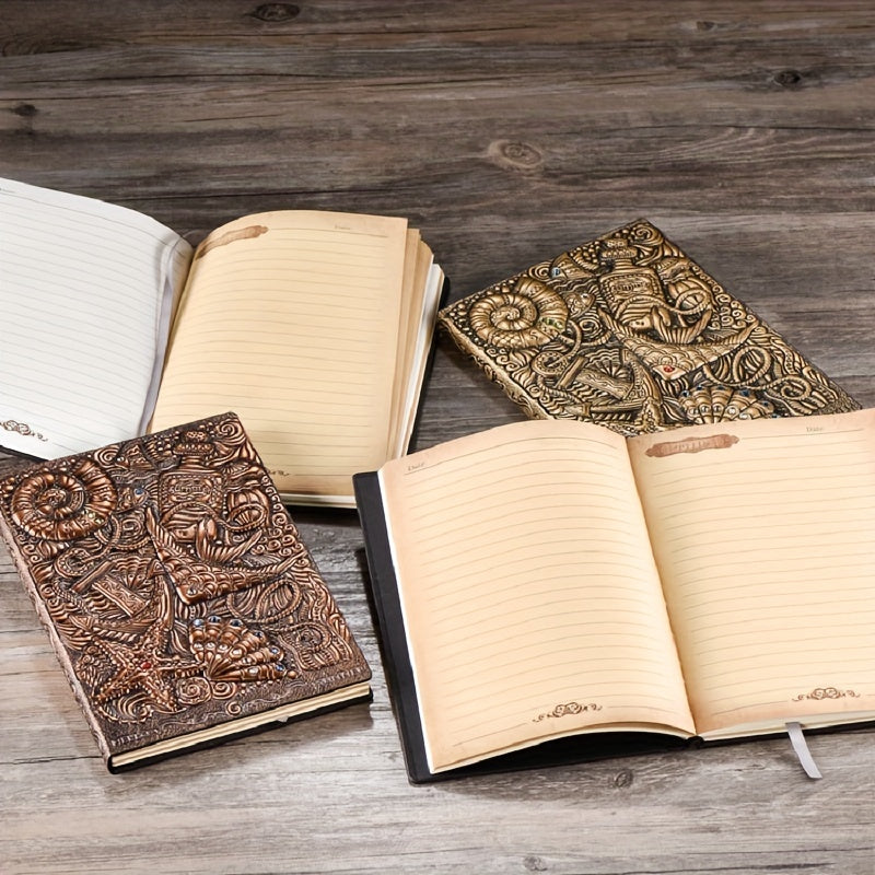 Embossed Notebook A5 100 Sheets Ocean Style Hand Ledger