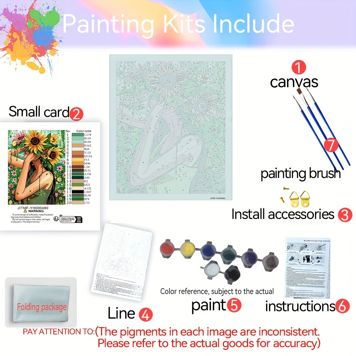 Beginner DIY Painting & Drawing Kit - Flower Girl