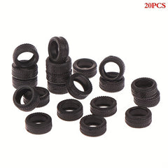 20pcs 1 64 Tire Skin Car Model Scene Accessories Tire Wheels Car Model Scene