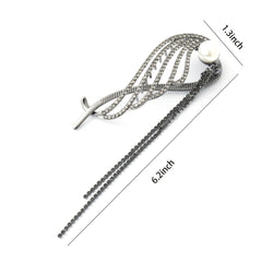 Vintage Angel's Wings Rhinestone Metal Twist Clip Hair Jaw Clip