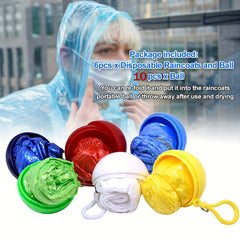 10pcs Adult Rain Ponchos Disposable Emergency Raincoats