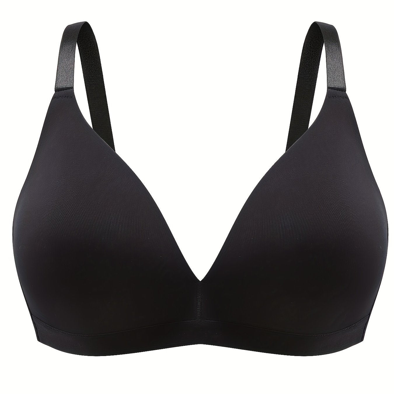 Plus Size Solid Wireless Push Up Soft Comfort Bra