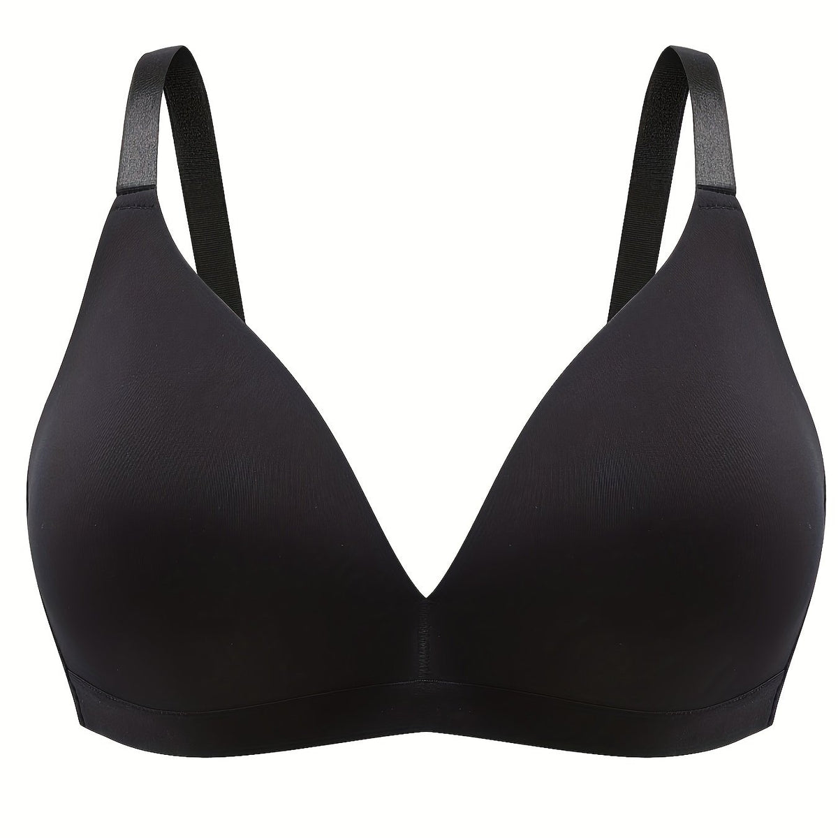 Plus Size Solid Wireless Push Up Soft Comfort Bra