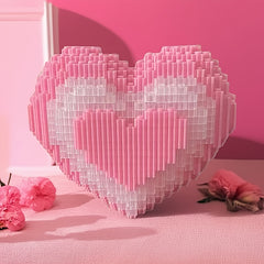 Pink Love Romantic Building Blocks with Small Grains for Couples