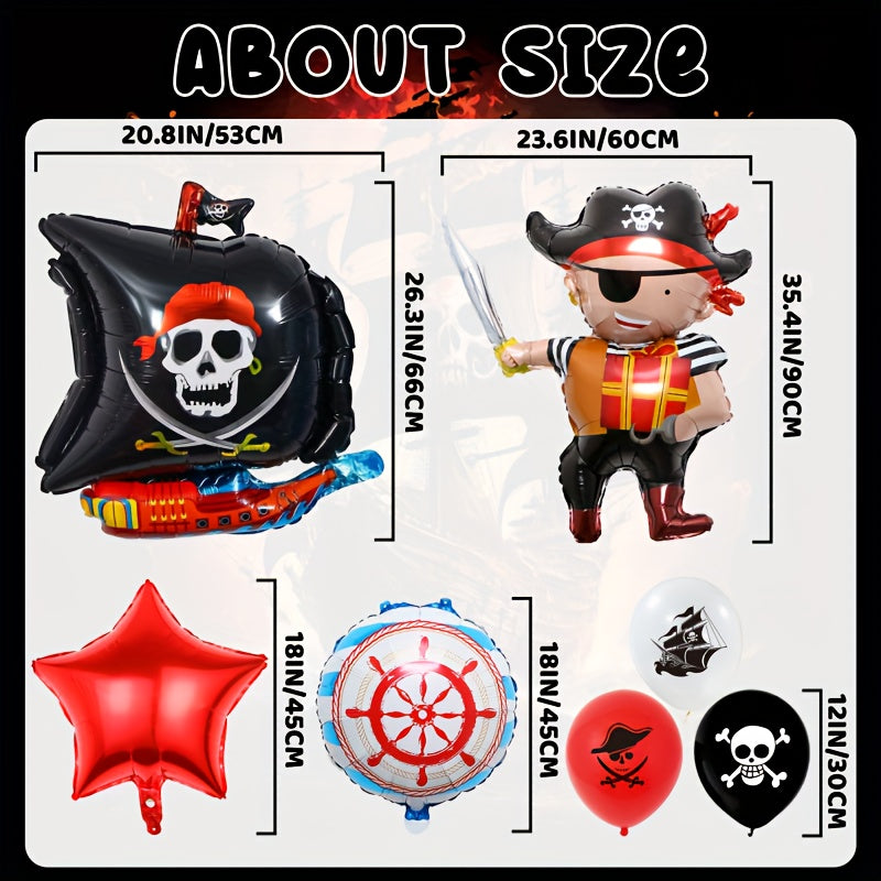 18pcs Pirate Party Decor Balloons Set