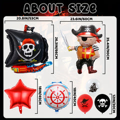 18pcs Pirate Party Decor Balloons Set