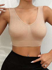 Seamless Wireless Sports Bra Comfy & Breathable Running Tank Bra