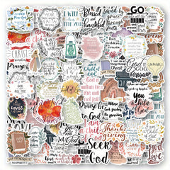 50pcs Bible Verses Stickers for Laptops Water Bottles