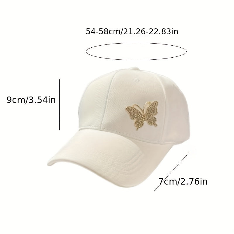 Butterfly Patch Baseball Cap Solid Casual Dad Hats Lightweight