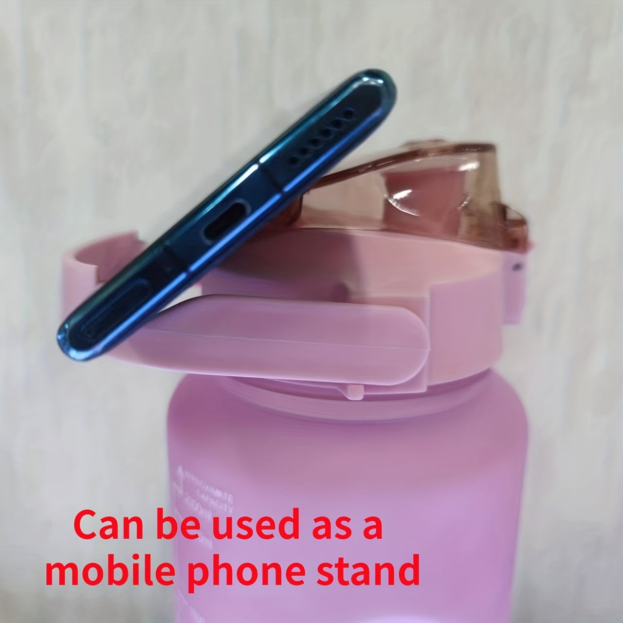 Gradient Plastic Water Bottle with Straw and Lid for Camping and Picnic