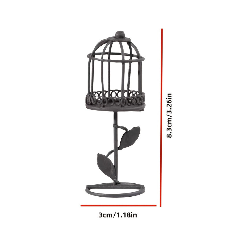 Mini Dollhouse with Bird Cage & Ornament for Christmas Display