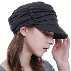 Women's Lightweight Ruched Newsboy Hat Flat Cap