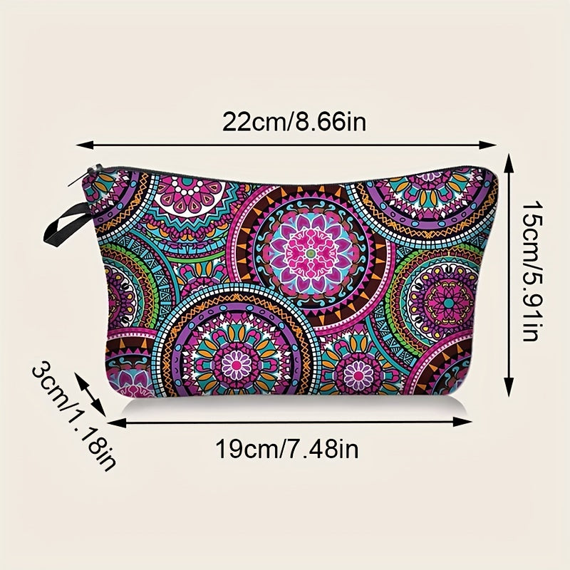 Vintage Flower Print Portable Makeup Pouch & Toiletry Organizer