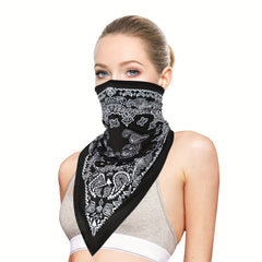 Triangle Outdoor Ice Mask Candy Paisley Print Beanie Hat Turban
