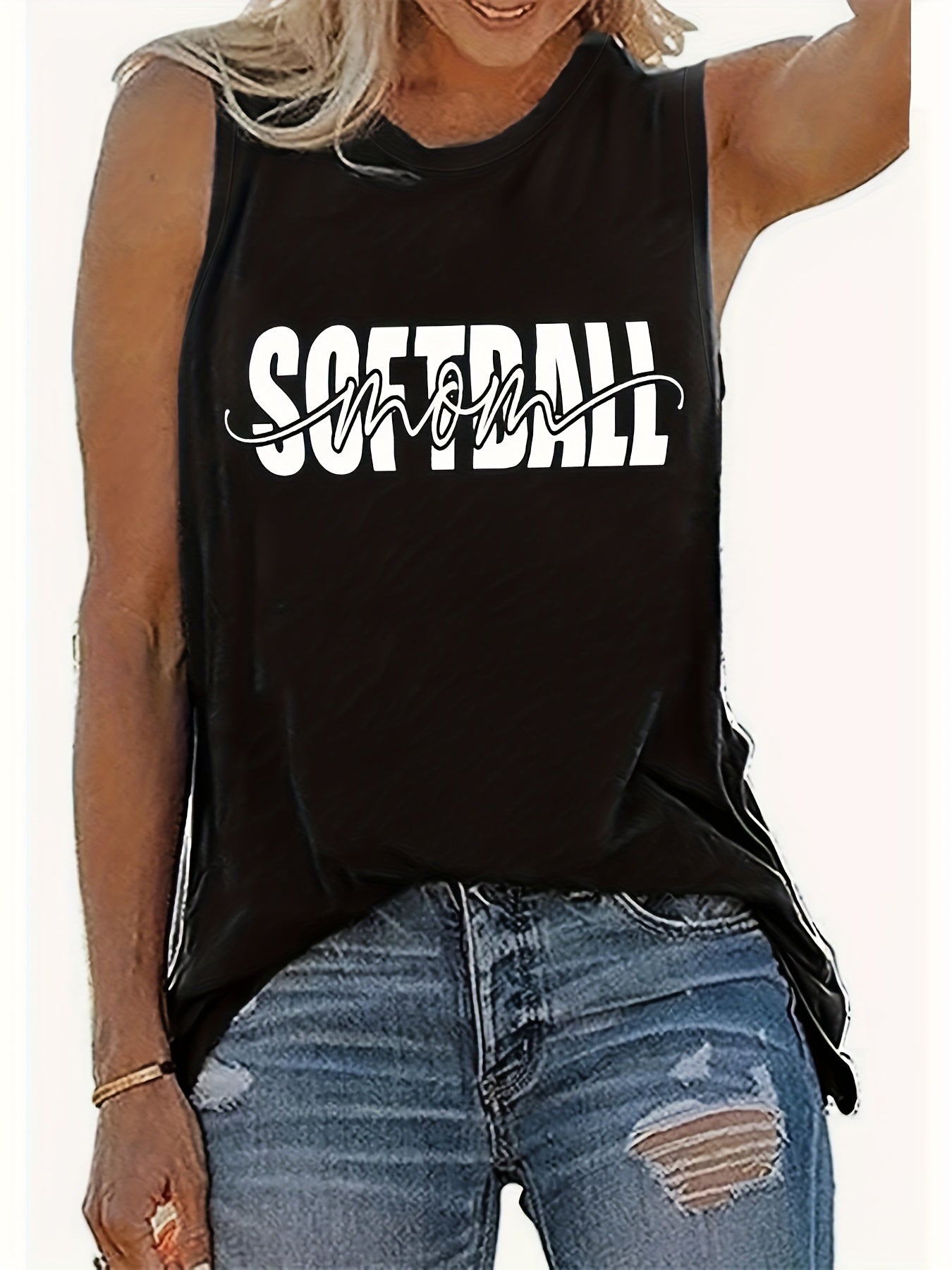Leopard Letter Print Tank Top for Summer Women's Clothing