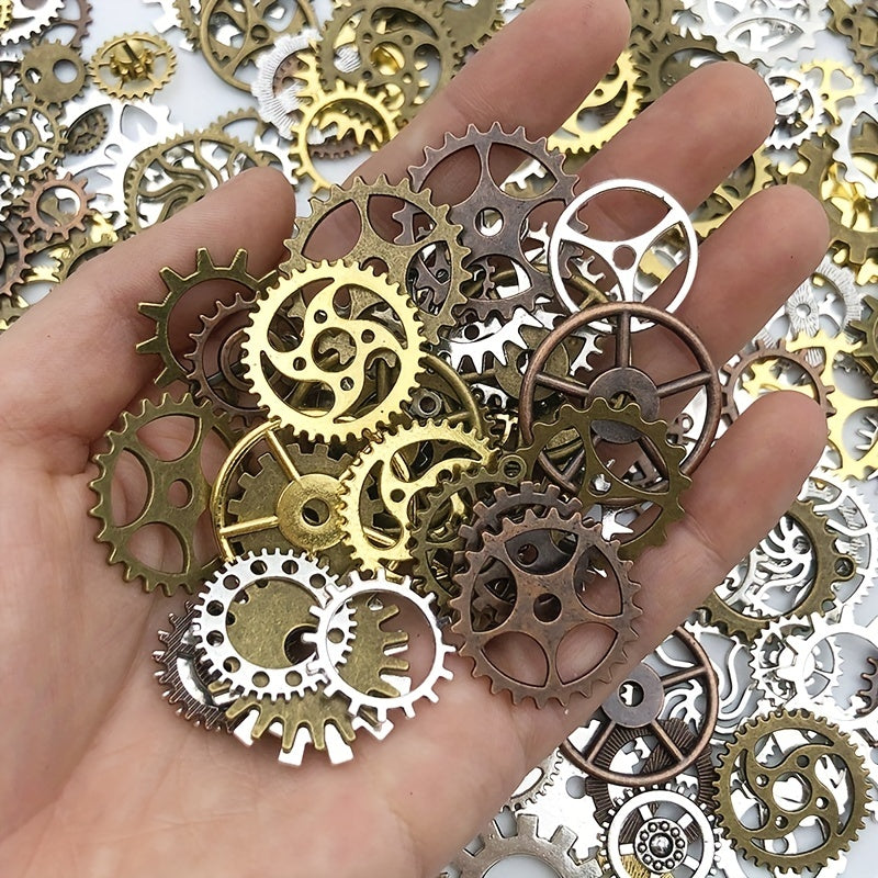 1 Oz Random Mix Metal Cogs Gears Charms For DIY Jewelry