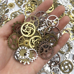 1 Oz Random Mix Metal Cogs Gears Charms For DIY Jewelry