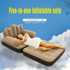 5-in-1 Inflatable Sofa Bed Foldable Lounger for Camping Home Travel
