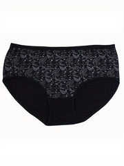 4 Pack Plus Size Boho Panties Set Women's Plus Paisley Print Underwear