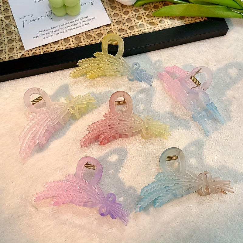 Gradient Hair Claw Wheat Ear Shaped Hair Claw Clip