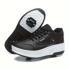 Girl's Roller Shoes Lace Up Comfy Skate Sneakers For Kids Teen