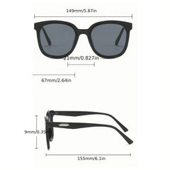 Square Frame Sunglasses Minimalist Metal Decor Glasses UV400