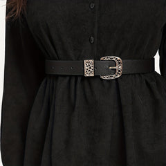 Hollow Buckle Belt PU Leather Casual Waistband Women Jeans Pants Dress Belts