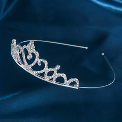 Silver Rhinestone Hair Band Queen Style Headpiece Crown Tiara