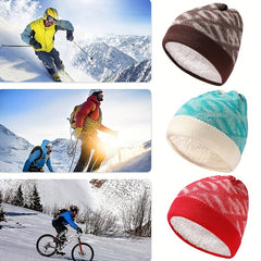 Men's Winter Warm Hat Letter Pattern Beanie Hat Coldproof Knitted Hat