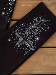  Art Letter Print High Rise Leggings