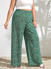  Boho Pants Women's Floral Print High Rise Wide Leg Trousers