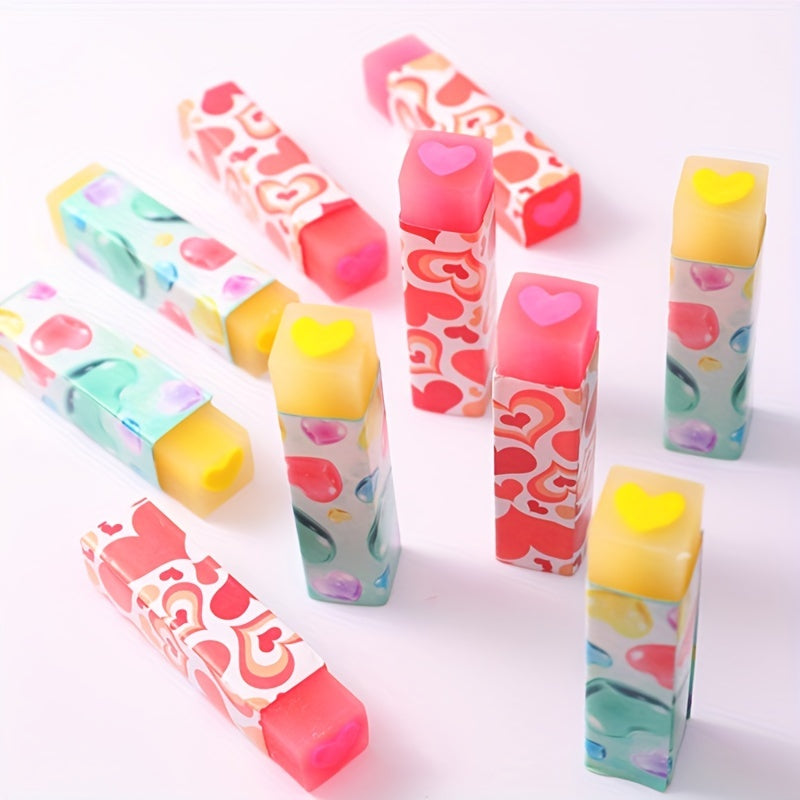 2pcs Love Pencil Erasers Fun Desk Pet Erasers