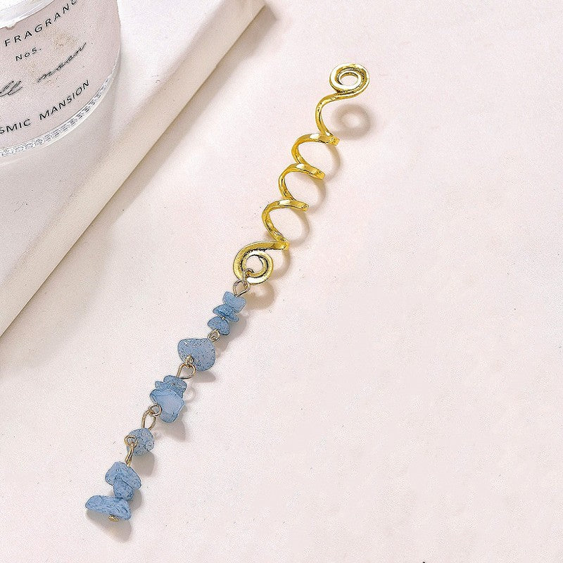 Colorful Stone Hair Jewelry For Braids Tassels Dreadlock Rings