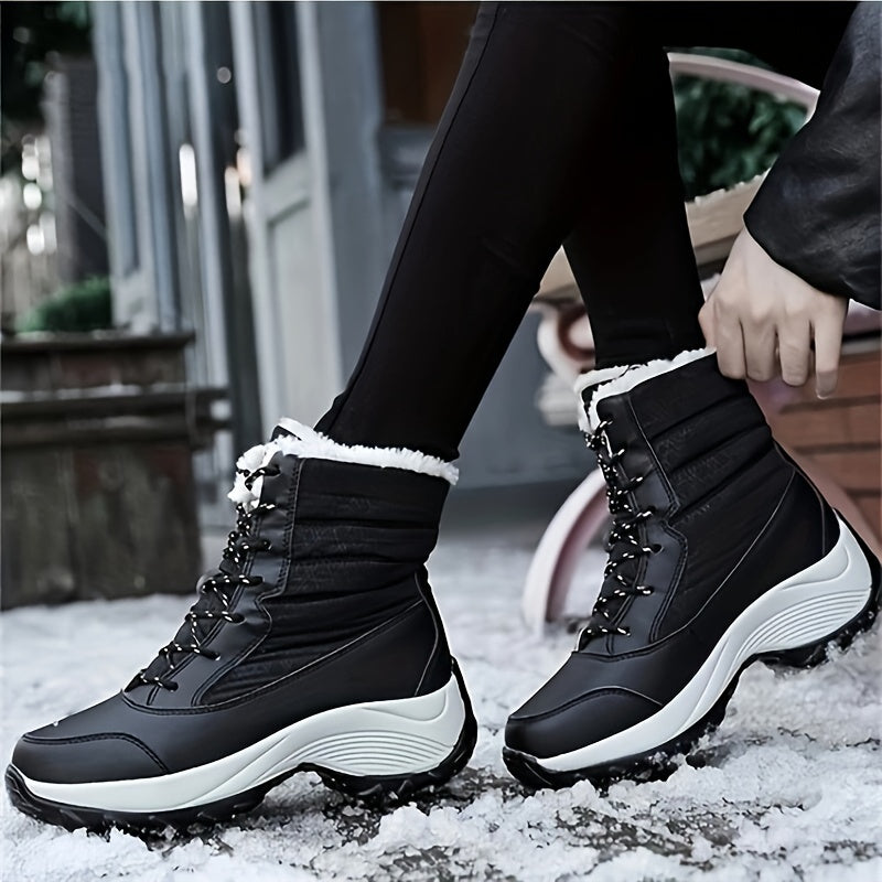 Soft Thick Bottom High Top Faux Leather Snow Boots