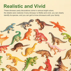 32pcs Plastic Dinosaur Figures Toys Birthday Party Favors Cupcake Toppers