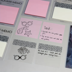 Leopard Print Index Sticker PET Sticky Note 7 6 7 3 3in