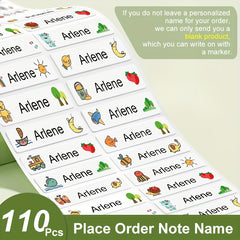 180pcs Personalized Custom Name Sticker Waterproof Label Transparent School