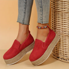 Women's Espadrille Platform Loafers Soft Sole Slip On Shoes