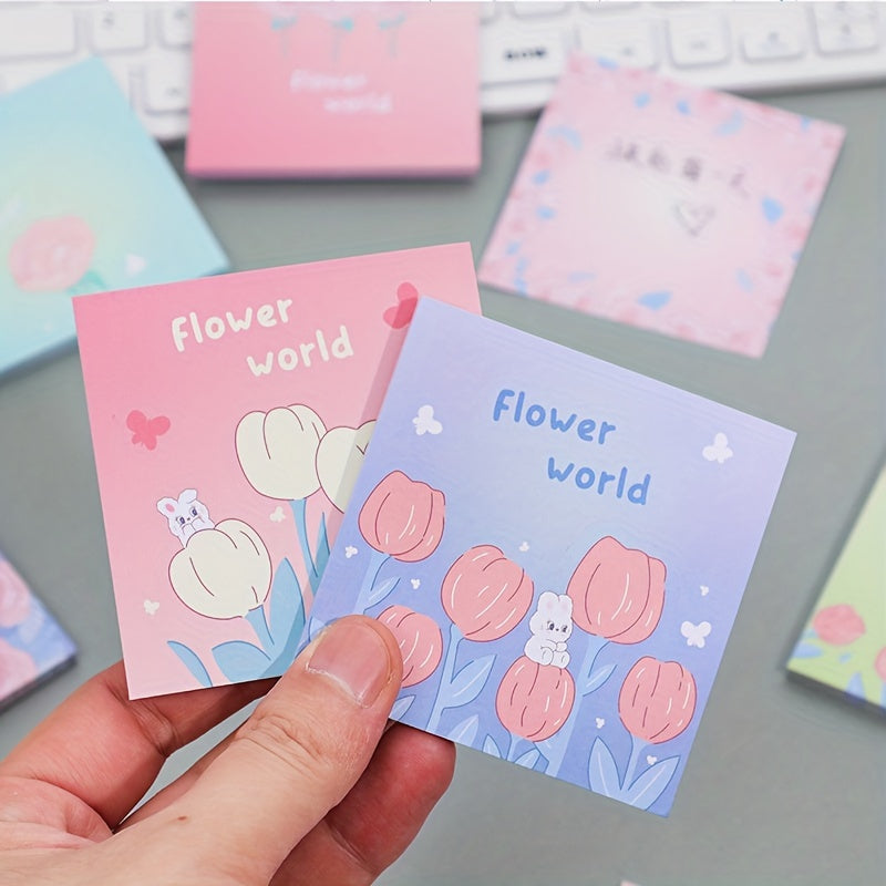 Flower Memo Pad Cartoon Student Note Stickers School Stationery