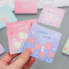 Flower Memo Pad Cartoon Student Note Stickers School Stationery