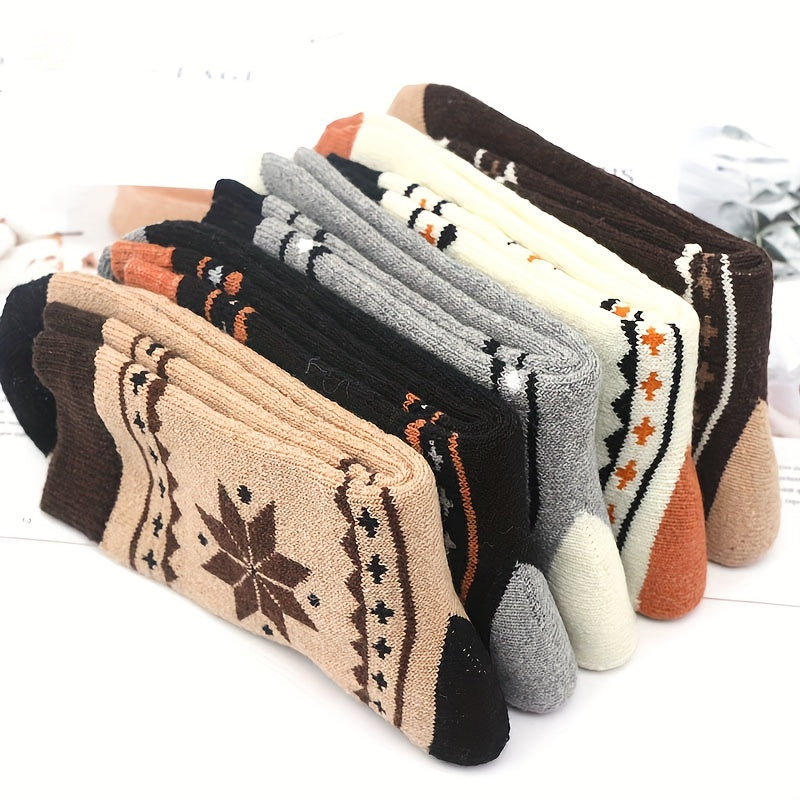 Men's Wool Cotton Thermal Socks Warm Crew Socks US Sizes 7-12