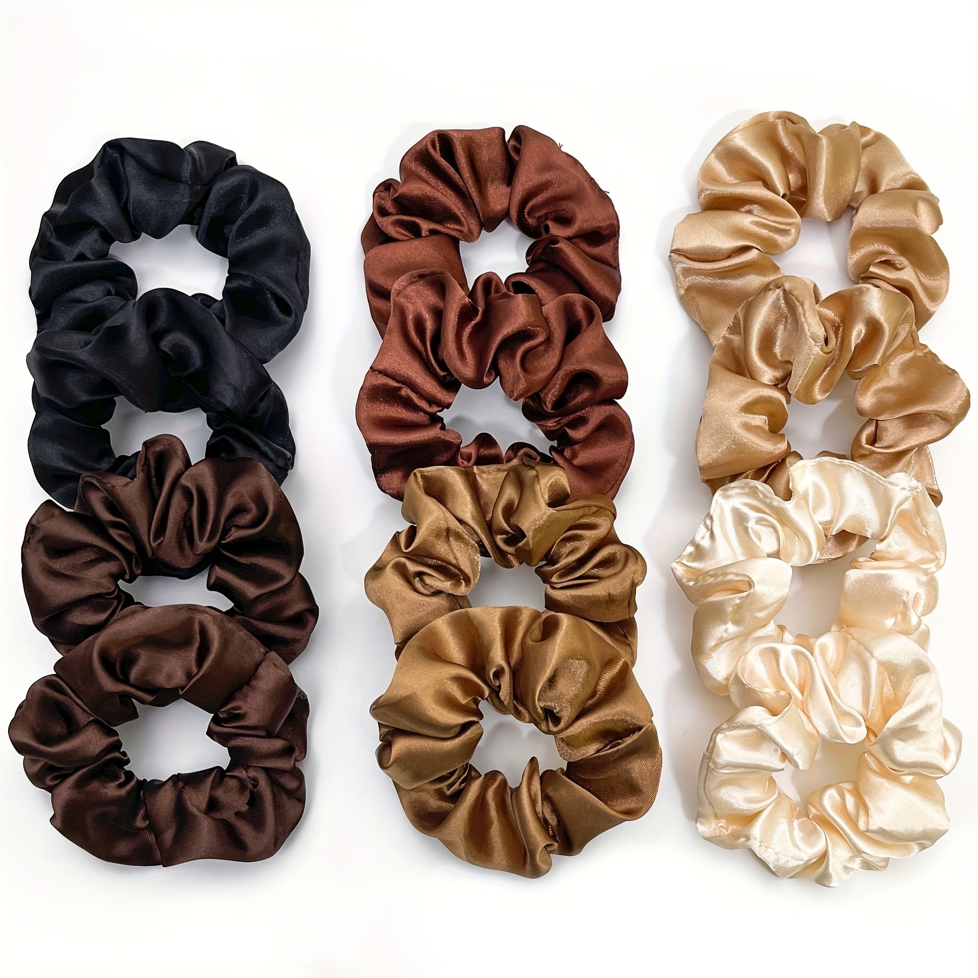 8pcs Satin Scrunchies Hair Tie Elastic Ponytail Holder Hair Accessories