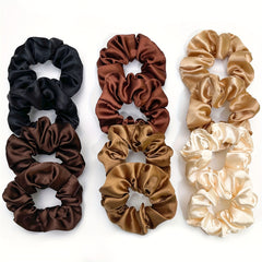 8pcs Satin Scrunchies Hair Tie Elastic Ponytail Holder Hair Accessories